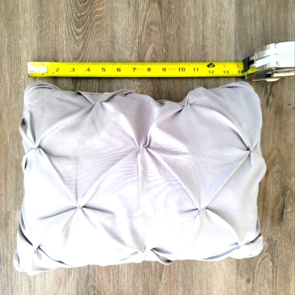 Small Gray Pleated Accent Pillow Home Decor Decorative Pillow - Picture 3 of 4